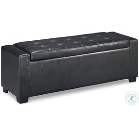 B010-209 Black Upholstered Storage Bench