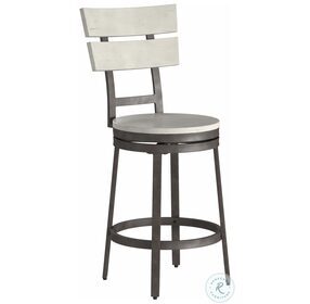 Wilson White And Middle Gray 30" Swivel Stool with Back