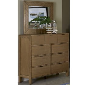 Strategy Distressed Jute Drawer Dresser with Mirror