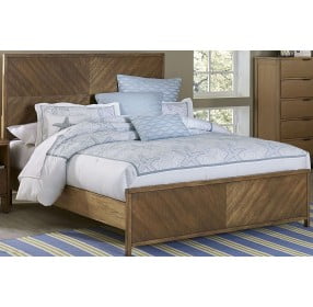 Strategy Distressed Jute Queen Panel Bed