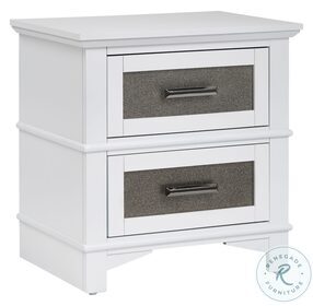 Dazzle White And Pewter Nightstand