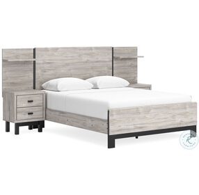 Vessalli Gray Queen Panel Bed With Extensions