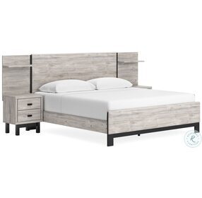 Vessalli Gray King Panel Bed With Extensions