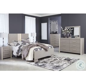 Surancha Subtle Gray Panel Bedroom Set