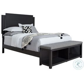 Foxfire Midnight Queen Panel Bed With Footboard Bench