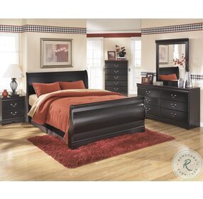 Huey Vineyard Black Sleigh Bedroom Set