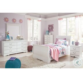 Anarasia White Youth Sleigh Bedroom Set