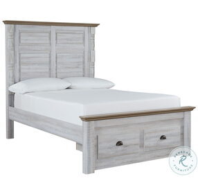 Haven Bay Two Tone Full Storage Panel Bed