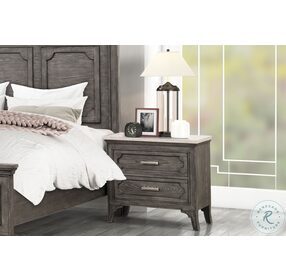 Lisbon Gray And Marble Top Nightstand
