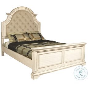 Anastasia Two Toned King Upholstered Panel Bed