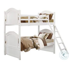 Clementine White Twin Over Twin Bunk Bed