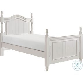 Clementine White Twin Poster Bed