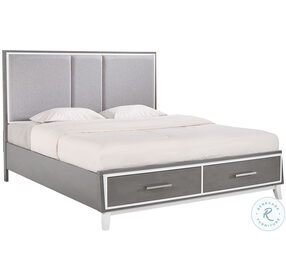Zephyr Two Tone White And Gray Cal. King Storage Platform Bed