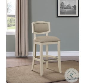 Beverly Off White Stool with Back