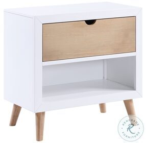 Asker White And Natural Nightstand