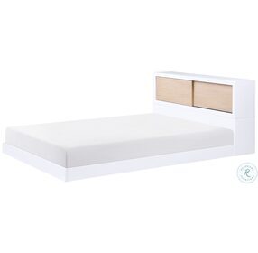 Asker White And Natural Full Bookcase Bed