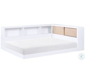 Asker White And Natural Full Bookcase Corner Bed