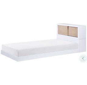 Asker White And Natural Twin Bookcase Bed