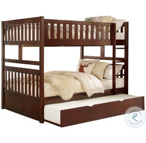 Rowe Dark Cherry Full Over Full Bunk Bed with Trundle
