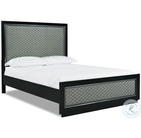 Luxor Black And Gray King Panel Bed