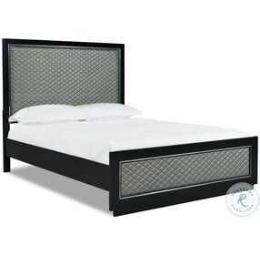 Luxor Black And Gray Cal King Panel Bed