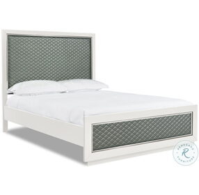 Luxor White And Gray Cal. King Panel Bed