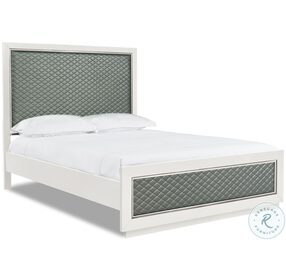 Luxor White And Gray Queen Panel Bed