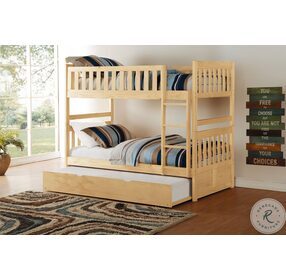 Bartly Natural Pine Youth Bunk Bedroom Set With Trundle