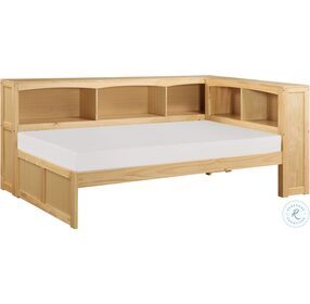 Bartly Natural Pine Twin Bookcase Corner Bed