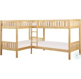 Bartly Natural Pine Twin L Corner Bunk Bed