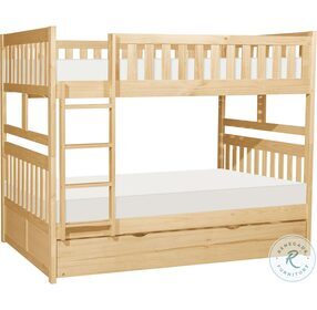 Bartly Natural Pine Full Over Full Bunk Bed With Twin Trundle