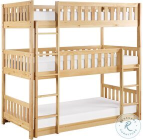 Bartly Natural Pine Triple Bunk Bed