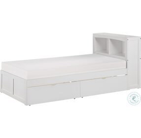 Galen White Twin Bookcase Bed With Storage Boxes