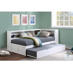 Galen White Youth Bookcase Corner Bedroom Set With Youth Trundle