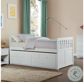 Galen White Youth Panel Storage Trundle Bedroom Set