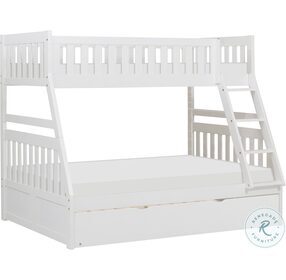 Galen White Twin Over Full Bunk Bed With Twin Trundle