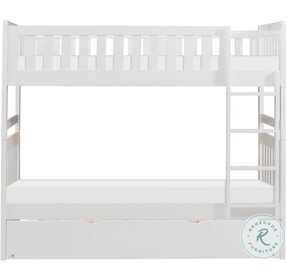 Galen White Twin Over Twin Bunk Bed With Twin Trundle