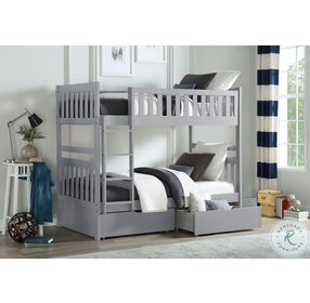 Orion Gray Youth Bunk Bedroom Set With Storage Boxes