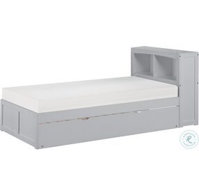 Orion Gray Twin Bookcase Bed With Twin Trundle