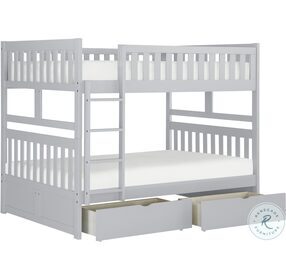 Orion Gray Full Over Full Bunk Bed With Storage Boxes