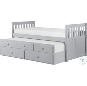 Orion Grey Twin Storage Trundle Bed