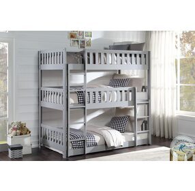 Orion Gray Youth Triple Bunk Bedroom Set