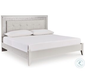 Zyniden Silver Full Upholstered Panel Bed