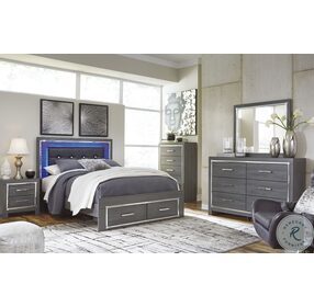 Lodanna Gray Upholstered Panel Storage Bedroom Set