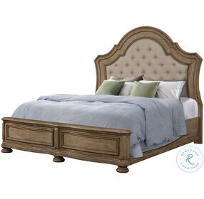 B00216-6/6 Brown King Upholstered Panel  Bed