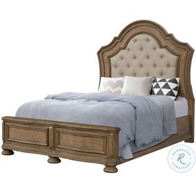 B00216-5/0 Brown Queen Upholstered Panel  Bed