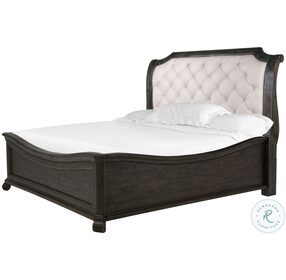Bellamy Peppercorn Queen Sleigh Bed with Shaped Footboard