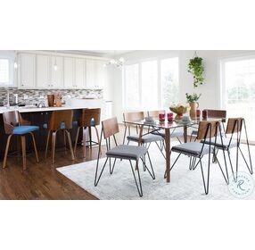 Trilogy Walnut And Clear Tempered Glass Dining Room Set