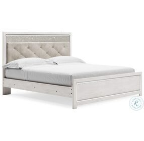 Altyra White King Upholstered Panel Bed