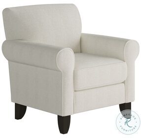 Chanica Ivory Oyster Rolled Arm Accent Chair